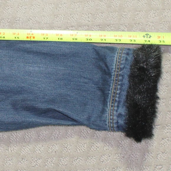 Vintage Dennis Basso Size XL Blue Denim and Black Faux Fur Trim Jacket - Picture 4 of 6